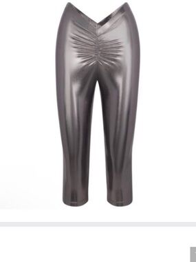 Skims swim Metallic Silver Shimmer pant in Carbon